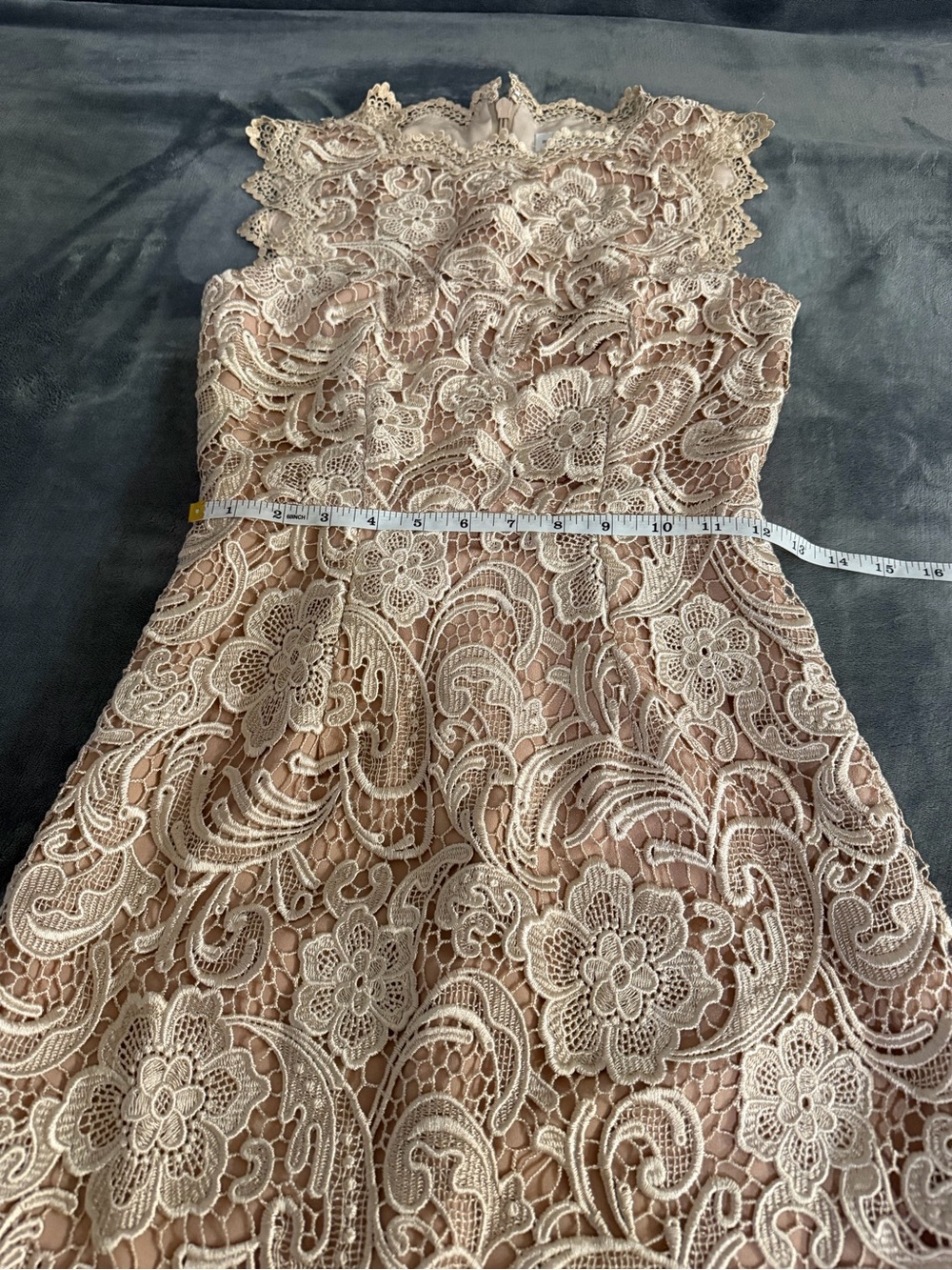 Dress the Population Beige Lace Midi Dress - Picture 11 of 16